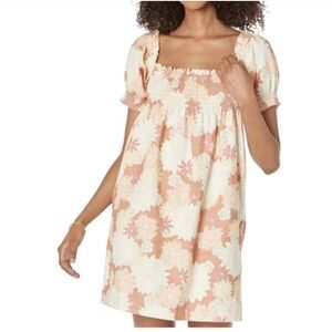 Faherty Ramona Smocked Dress Floral Multicolor Size Medium